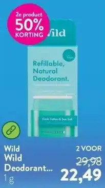 Holland & Barrett Wild Deodorant Fresh Cotton & Sea Salt aanbieding