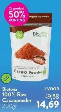 Holland & Barrett 100% Raw Cacaopoeder aanbieding