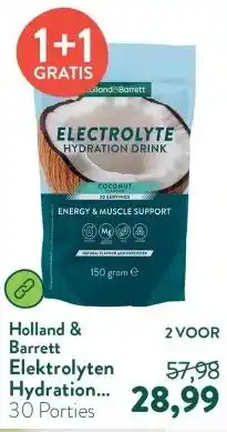 Holland & Barrett Elektrolyten Hydration Drink Kokos – 150g aanbieding