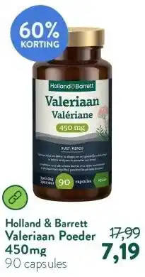 Holland & Barrett Valeriaan Poeder 450mg aanbieding