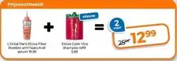 Trekpleister L'Oréal Paris Elvive Fiber Booster anti-haaruitval serum & Elvive Color Vive shampoo refil aanbieding