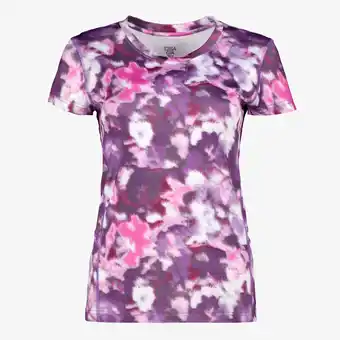 Scapino Osaga dames sport T-shirt met bloemenprint paars aanbieding