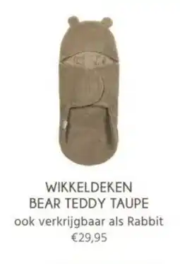 Babypark Wikkeldeken bear teddy taupe aanbieding