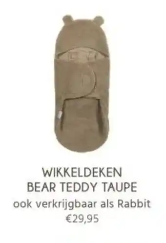 Babypark Wikkeldeken bear teddy taupe aanbieding