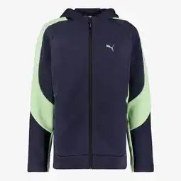 Scapino Puma Evostripe Fullzip kinder sweatvest zwart groen aanbieding