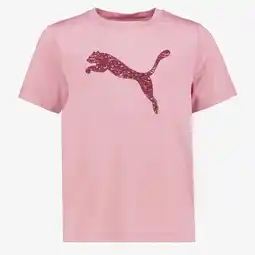 Scapino Puma Tad ESS Log Graphic sport kinder T-shirt roze aanbieding