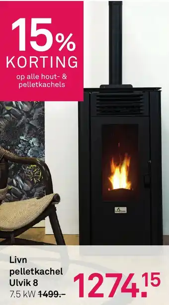 Karwei Livn pelletkachel Ulvik 8 aanbieding