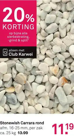 Karwei Stonewish Carrara rond aanbieding