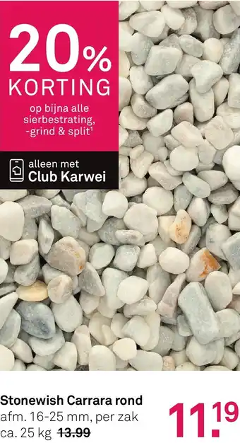 Karwei Stonewish Carrara rond aanbieding
