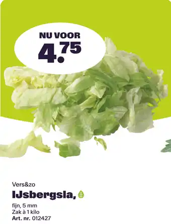 Bidfood Vers&zo IJsbergsla aanbieding