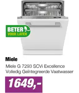 EP Miele G 7293 SCVI Excellence Volledig Geïntegreerde Vaatwasser aanbieding