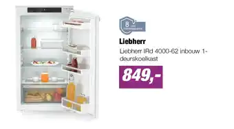 EP Liebherr IRd 4000-62 inbouw 1- deurskoelkast aanbieding