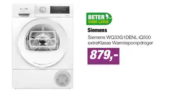 EP Siemens WQ33G1DENL iQ500 extraklasse Warmtepompdroger aanbieding