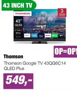 EP Thomson Google TV 43QG6C14 QLED Plus aanbieding