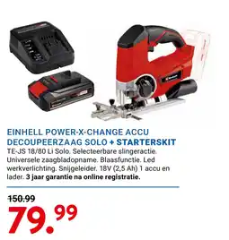 Kluswijs Einhell power-x-change accu decoupeerzaag solo + starterskit aanbieding