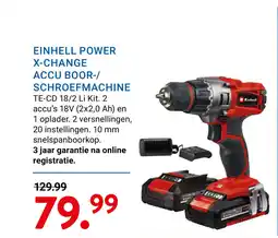 Kluswijs Einhell power x-change accu boor/ schroefmachine aanbieding