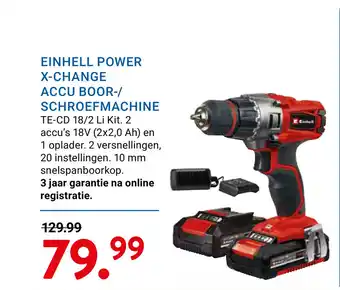 Kluswijs Einhell power x-change accu boor/ schroefmachine aanbieding