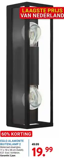 Kluswijs Eglo alamonte buitenlamp 2 aanbieding