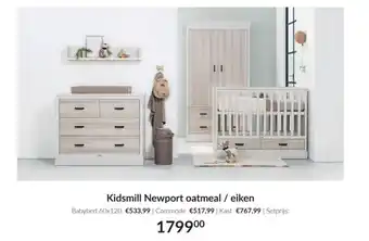 Babypark Kidsmill Newport oatmeal / eiken set aanbieding