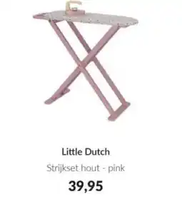 Babypark Little Dutch Strijkset hout pink aanbieding