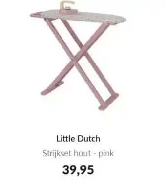 Babypark Little Dutch Strijkset hout pink aanbieding