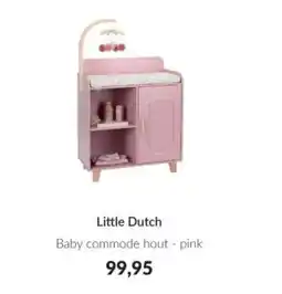 Babypark Little Dutch Baby commode hout pink aanbieding