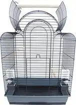 Bol.com Interzoo - Vogelkooi -Sonia 3 cabrio - Kleur: zwart/grijs - Afmetingen: 54x34x78/85 cm aanbieding