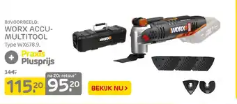 Praxis Worx accumultitool type WX678.9. aanbieding