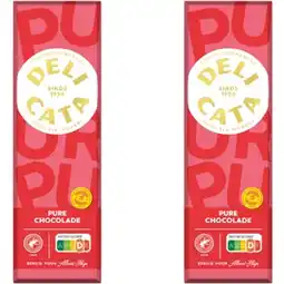 Albert Heijn Delicata Reep pure chocolade 2-pack aanbieding