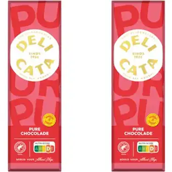 Albert Heijn Delicata Reep pure chocolade 2-pack aanbieding
