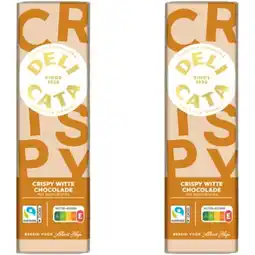 Albert Heijn Delicata Reep crispy witte chocolade 2-pack aanbieding