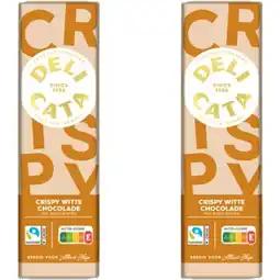 Albert Heijn Delicata Reep crispy witte chocolade 2-pack aanbieding