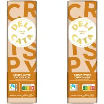 Albert Heijn Delicata Reep crispy witte chocolade 2-pack aanbieding