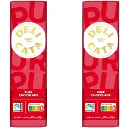 Albert Heijn Delicata Reep pure Belgische chocolade 2-pack aanbieding