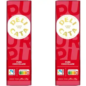 Albert Heijn Delicata Reep pure Belgische chocolade 2-pack aanbieding