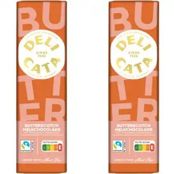 Albert Heijn Delicata Reep melkchocolade butterscotch 2-pack aanbieding