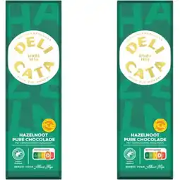 Albert Heijn Delicata Reep pure chocolade hazelnoot 2-pack aanbieding