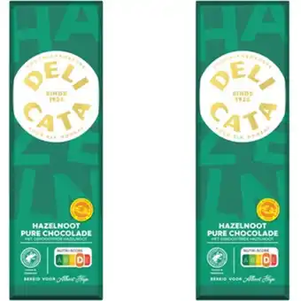 Albert Heijn Delicata Reep pure chocolade hazelnoot 2-pack aanbieding