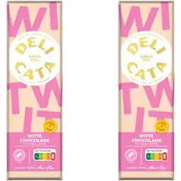 Albert Heijn Delicata Reep witte chocolade met vanille 2-pack aanbieding
