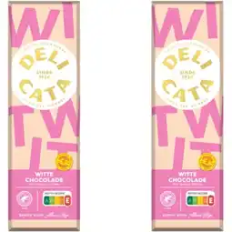 Albert Heijn Delicata Reep witte chocolade met vanille 2-pack aanbieding