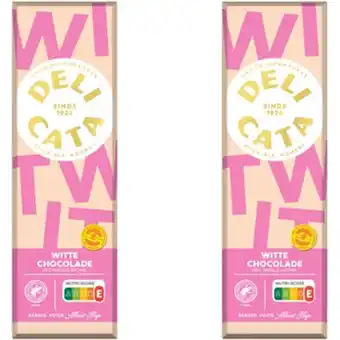 Albert Heijn Delicata Reep witte chocolade met vanille 2-pack aanbieding