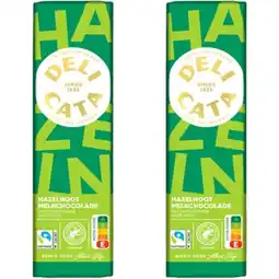 Albert Heijn Delicata Reep melkchocolade hazelnoot 2-pack aanbieding