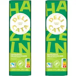 Albert Heijn Delicata Reep melkchocolade hazelnoot 2-pack aanbieding