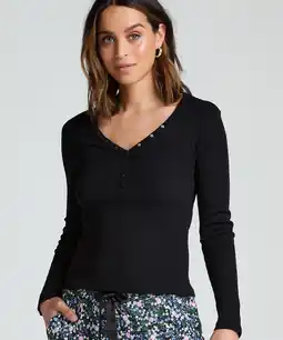 Hunkemoller Hunkemöller Pyjama top Zwart aanbieding