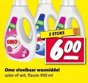 Nettorama Omo vloeibaar wasmiddel color of wit, aanbieding