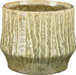 Intratuin Mica Decorations bloempot Lanny groen D 15,5 H 13 cm aanbieding