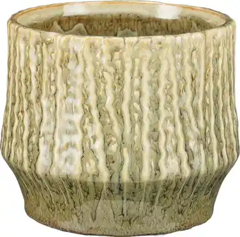 Intratuin Mica Decorations bloempot Lanny groen D 15,5 H 13 cm aanbieding