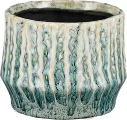 Intratuin Mica Decorations bloempot Lanny blauw D 11 H 8,5 cm aanbieding