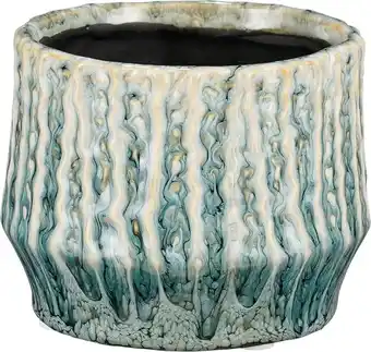 Intratuin Mica Decorations bloempot Lanny blauw D 11 H 8,5 cm aanbieding