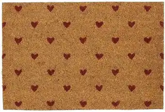 Intratuin Mica Decorations kokosmat hart bruin / rood 60 x 40 cm aanbieding